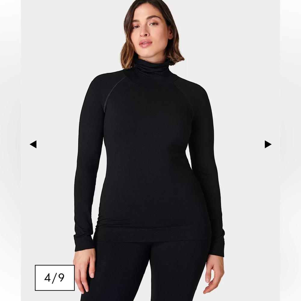 Sweaty Betty Modal Dot High Neck Jacquard Base Layer Top